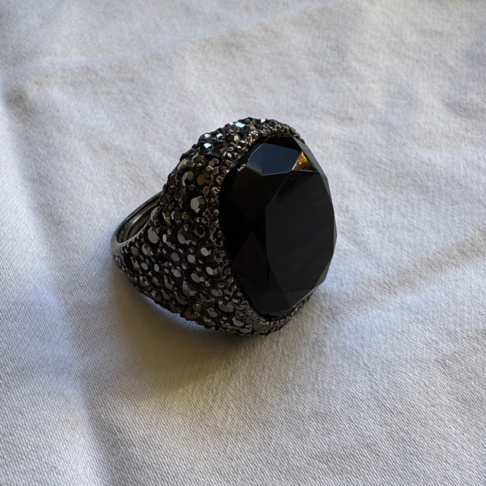 Black Gemstone Statement Ring